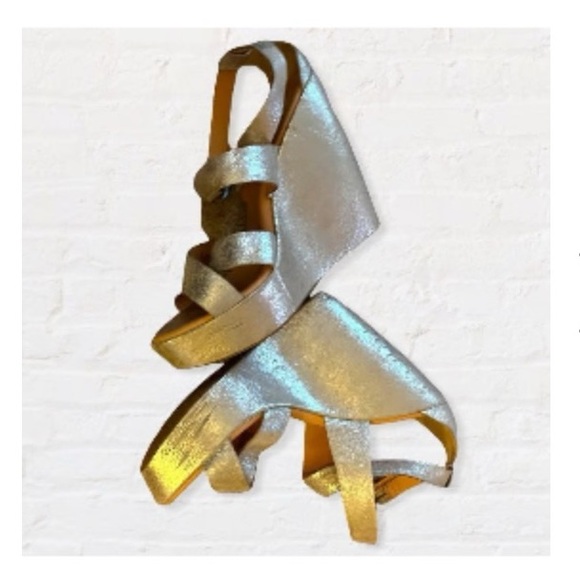 Kork-Ease Grailey Platform Wedge Gold Sandals size 9M - Picture 6 of 11